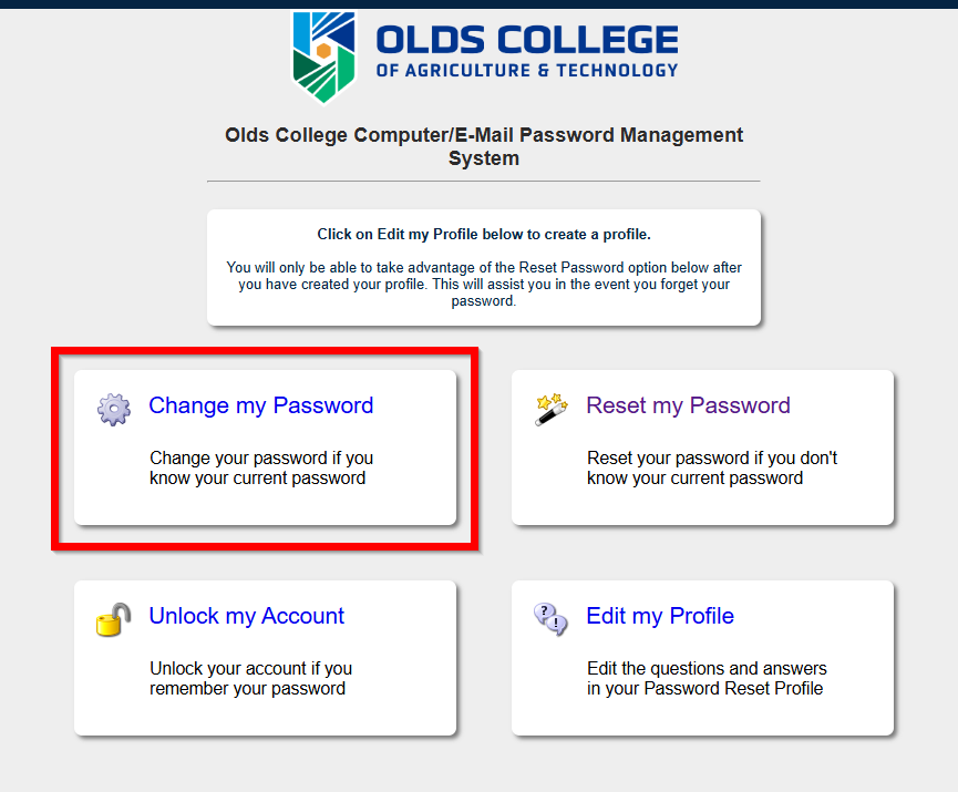 mypassword.oldscollege.ca - Change my password
